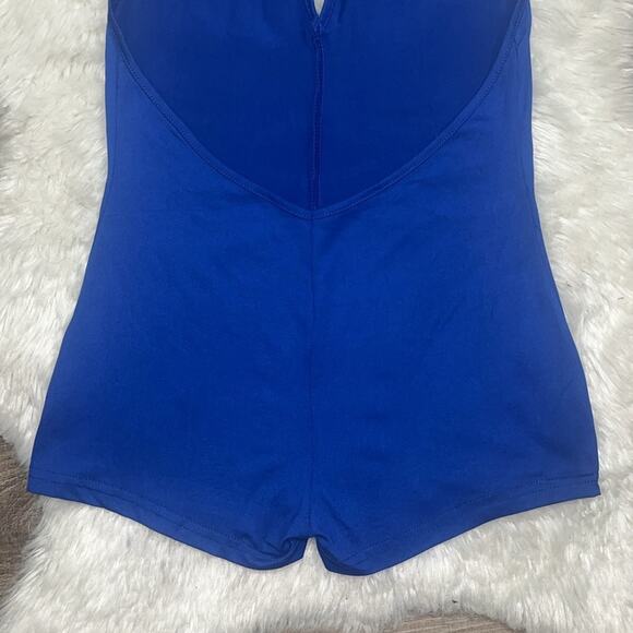 Sexy Open Back Halter Blue Romper Sz S/M - Picture 7 of 7